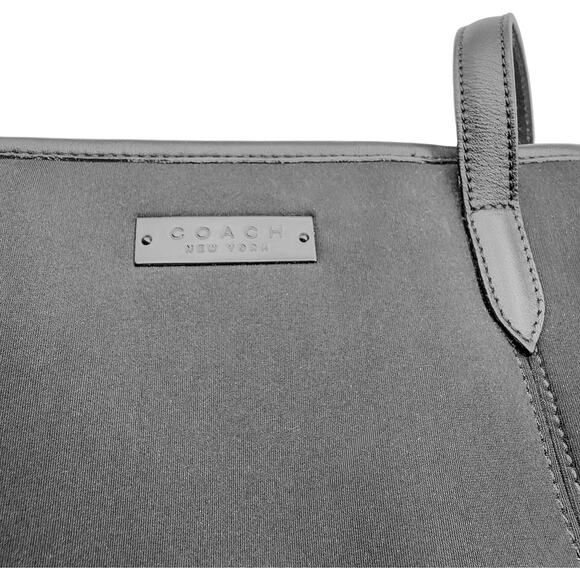 Vintage Coach Neo Collection Tote Handbag Black Neoprene/Leather Style 6206 - Picture 3 of 8